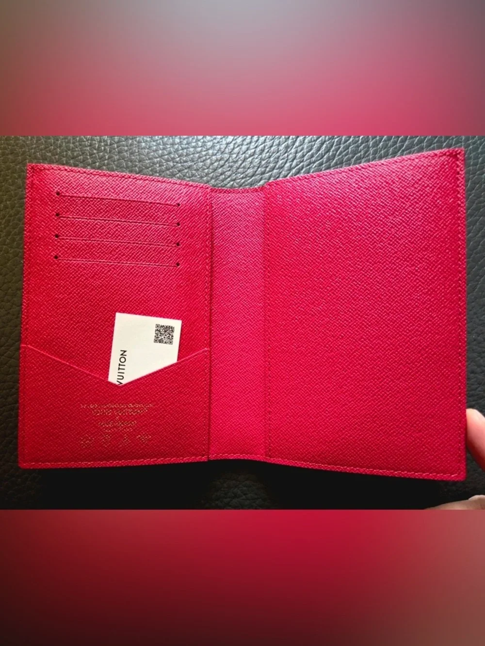 Louis Vuitton Brown Monogram Passport Cover with Pink Cherry Print - Picture 5 of 7